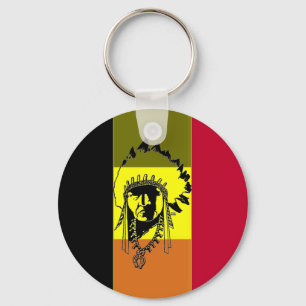 Flag Of Belgium Striped Indian Keychain