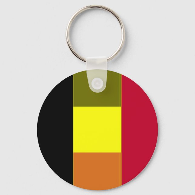 Flag Of Belgium Striped Keychain (Front)