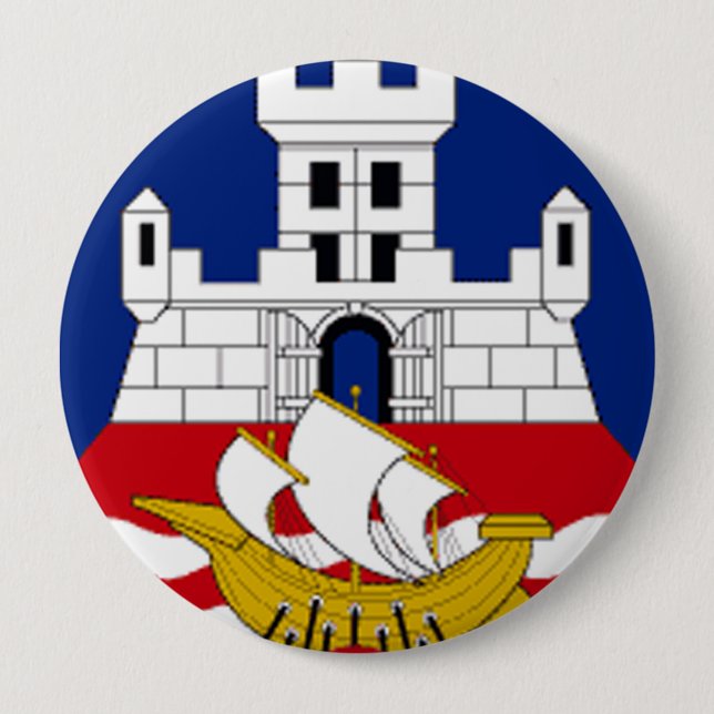 Flag of Belgrade 10 Cm Round Badge (Front)
