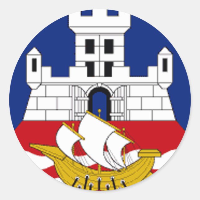 Flag of Belgrade Classic Round Sticker (Front)