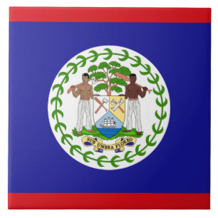 Flag of Belise Ceramic Tile