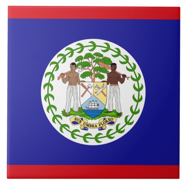 Flag of Belise Ceramic Tile (Front)