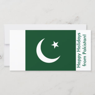 Flag of Belise, Happy Holidays from Pakistan Holiday Card