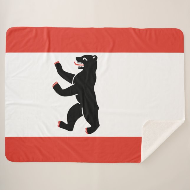 Flag of Berlin (German City) Sherpa Blanket (Front (Horizontal))