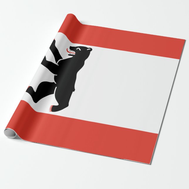 Flag of Berlin (German City) Wrapping Paper (Unrolled)