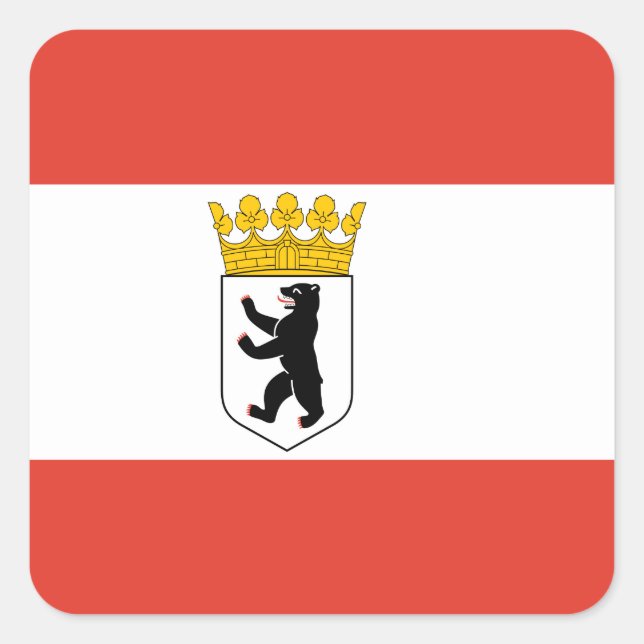 Flag of Berlin Square Sticker (Front)