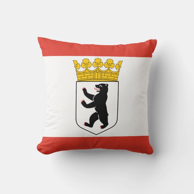 Flag of Berlin Throw Pillow (Front)