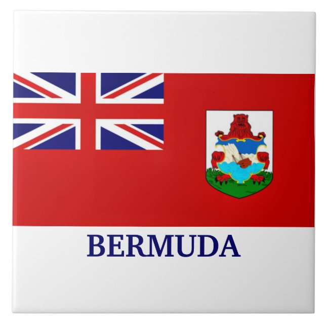 Flag of Bermuda, labelled, Ceramic Tile (Front)
