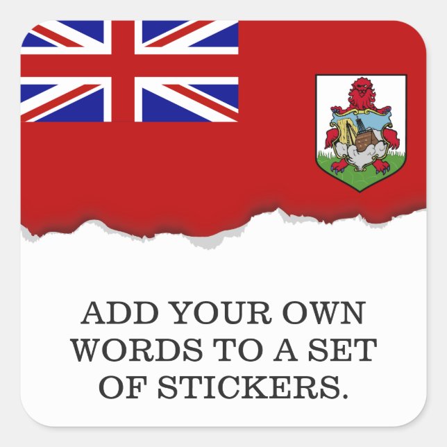 Flag of Bermuda Square Sticker (Front)