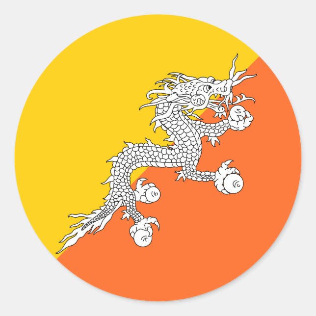 Flag of Bhutan Classic Round Sticker (Front)