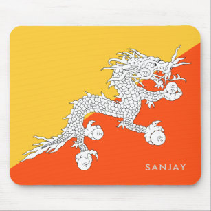 Flag of Bhutan with Your Name Mouse Pad