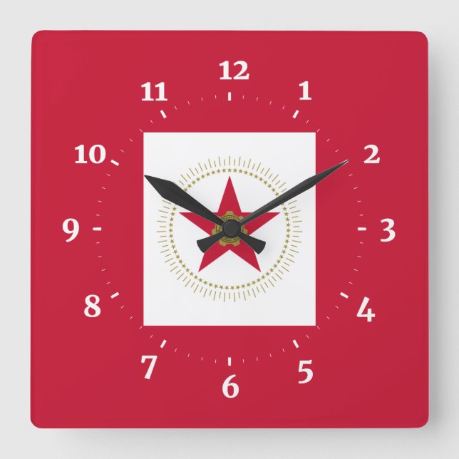 Flag of Birmingham, Alabama Square Wall Clock (Front)