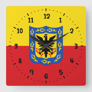 Flag of Bogota, Colombia Square Wall Clock