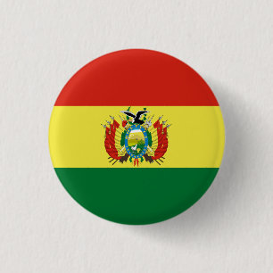 Flag of Bolivia 3 Cm Round Badge