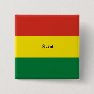 Flag of Bolivia, labelled, 15 Cm Square Badge