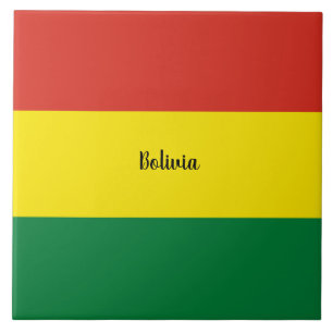 Flag of Bolivia, labelled, Ceramic Tile