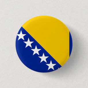 Flag of Bosnia and Herzegovina 3 Cm Round Badge