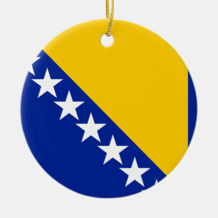 Flag of Bosnia and Herzegovina Ceramic Ornament