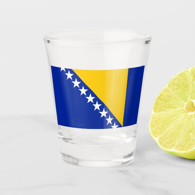 Flag of Bosnia and Herzegovina Shot Glass (Front)