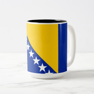 Flag of Bosnia and Herzegovina Two-Tone Coffee Mug