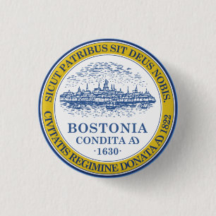 Flag of Boston, Massachusetts 3 Cm Round Badge