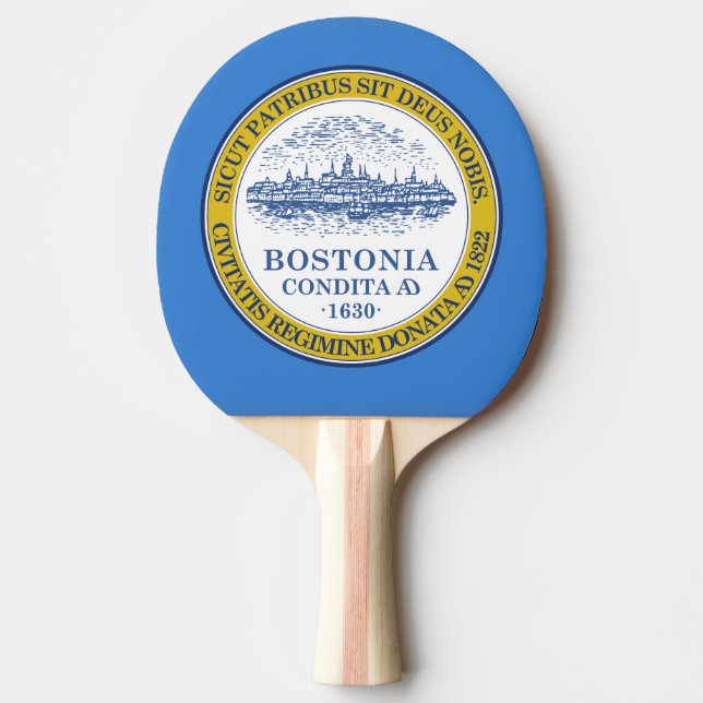 Flag of Boston, Massachusetts Ping-Pong Paddle (Front)