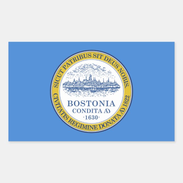 Flag of Boston, Massachusetts Rectangular Sticker (Front)