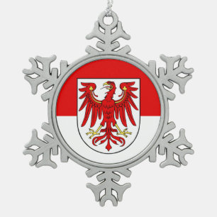 Flag of Brandenburg Snowflake Pewter Christmas Orn Snowflake Pewter Christmas Ornament