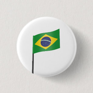 Flag of Brazil 3 Cm Round Badge