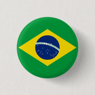 Flag of Brazil 3 Cm Round Badge