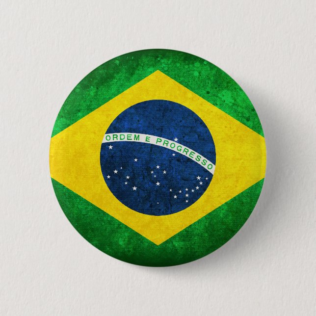 Flag of Brazil 6 Cm Round Badge (Front)