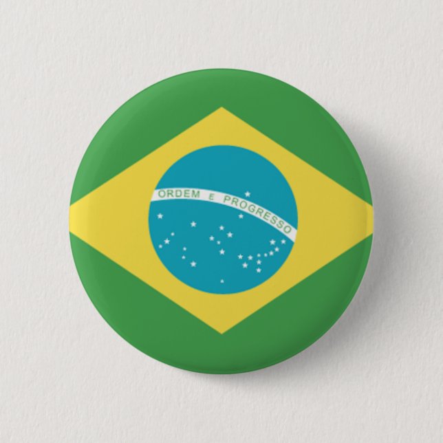 Flag of Brazil 6 Cm Round Badge (Front)