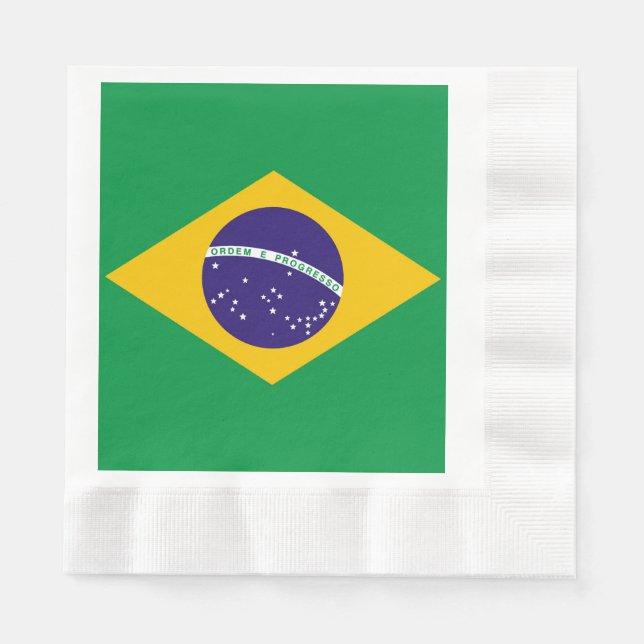 Flag of Brazil Bandeira do Brasil Napkin (Front)