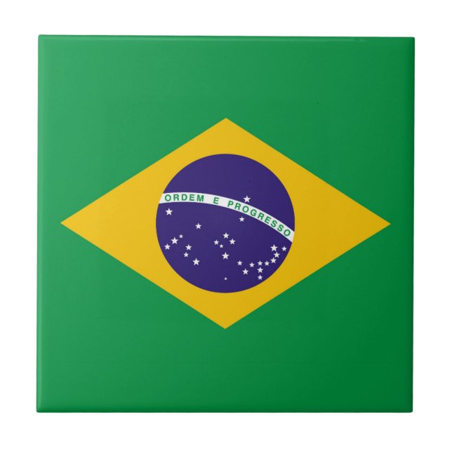 Flag of Brazil Bandeira do Brasil Tile (Front)