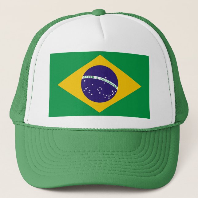 Flag of Brazil Bandeira do Brasil Trucker Hat (Front)