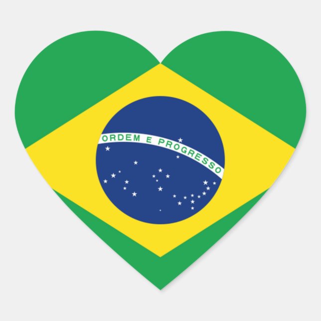 Flag of Brazil, Brazilian Heart Sticker (Front)