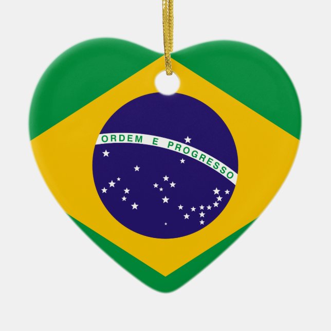 Flag of Brazil Ceramic Ornament (Front)