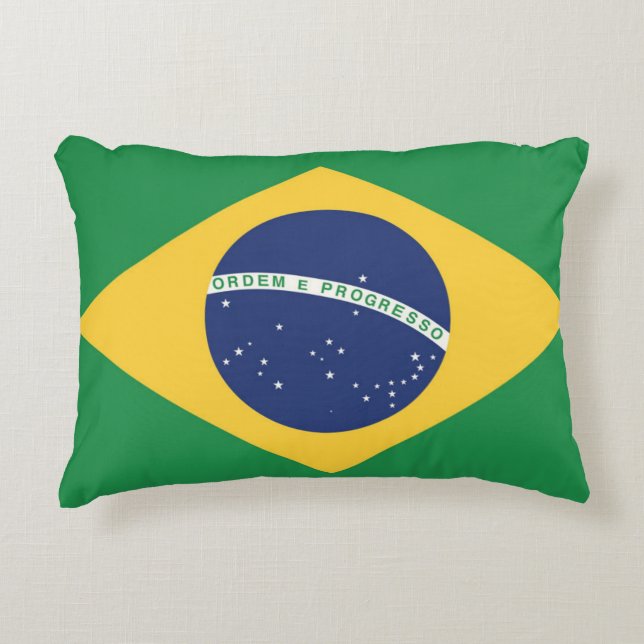 Flag of Brazil Decorative Cushion (Front)