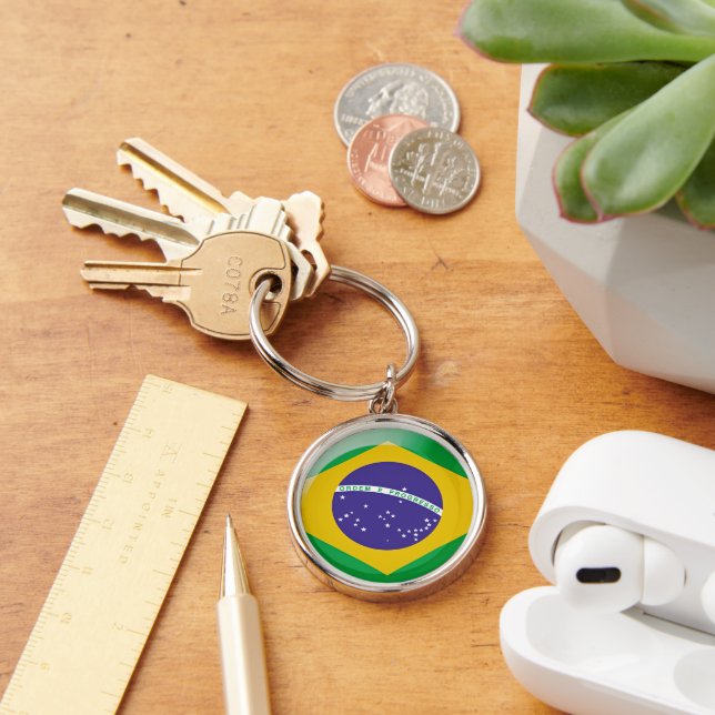 Flag of Brazil Key Ring (Desk)