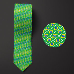 Flag of Brazil Pattern Tie