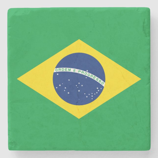 Flag of Brazil Stone Coaster (Front)