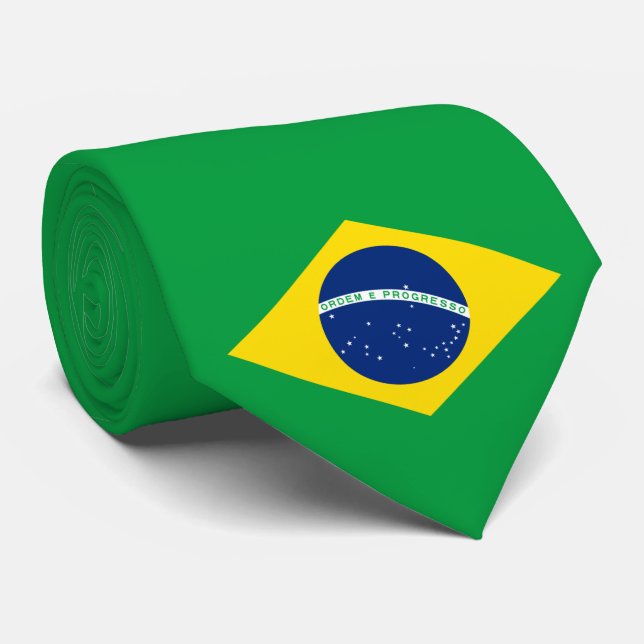 Flag of Brazil Tie (Rolled)