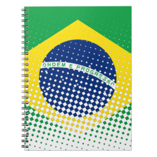 Flag Of Brazil With Halftone Effect Notebook