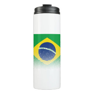 Flag Of Brazil With Halftone Effect Thermal Tumbler