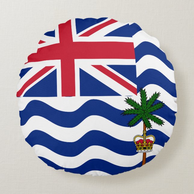 Flag of British Indian Ocean Territory Round Cushion (Front)