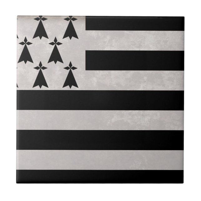 Flag of Brittany Ceramic Tile (Front)