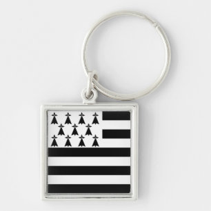 Flag of Brittany, France Key Ring