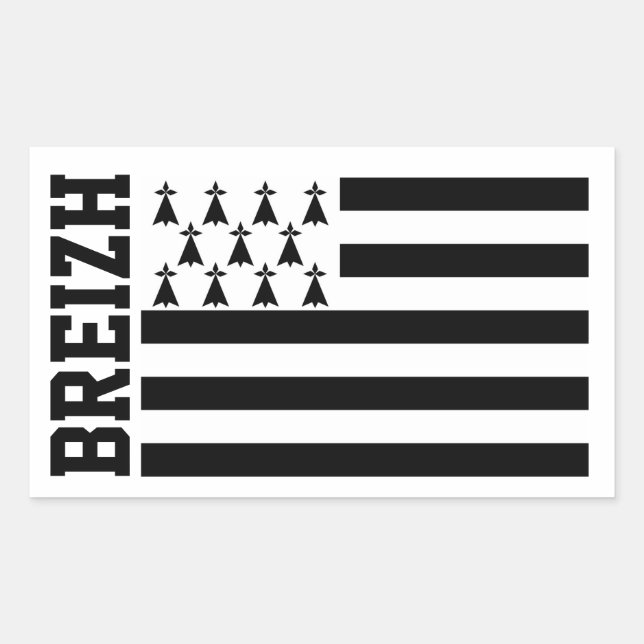 Flag of Brittany, France Rectangular Sticker (Front)