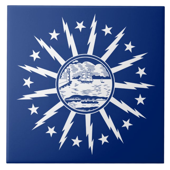Flag of Buffalo (City in New York State) Ceramic Tile (Front)
