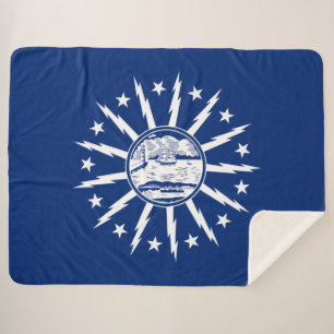 Flag of Buffalo (City in New York State) Sherpa Blanket
